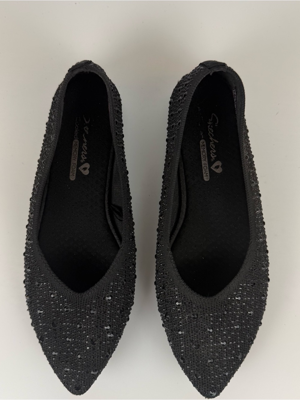 Skechers Gleam ‘N Glow Cleo 2.0 Womens Stretch Ballerina Slip On Shoes  Size 7 - Picture 3 of 10
